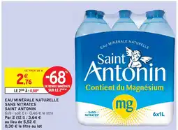 Intermarché Saint antonin eau minérale naturelle sans nitrates offre