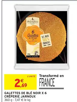 Intermarché Crêperie jarnoux galettes de blé noir x 6 offre