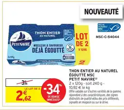 Intermarché Hyper Petit navire thon entier au naturel égoutté msc offre