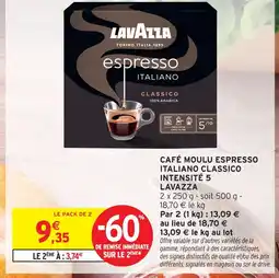 Intermarché Express Lavazza café moulu espresso italiano classico intensité 5 offre