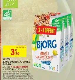 Intermarché Express Bjorg muesli sans sucres ajoutés offre