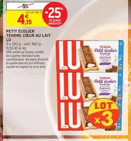 Intermarché Hyper Lu petit écolier tendre cœur au lait offre