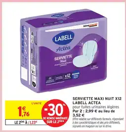 Intermarché Labell actea serviette maxi nuit offre