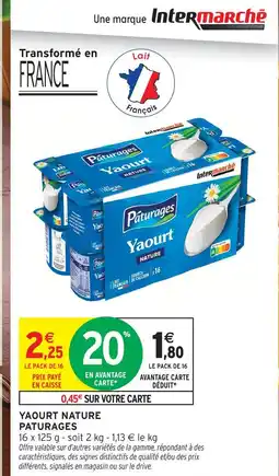 Intermarché Pâturages yaourt nature offre