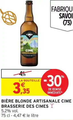 Intermarché Brasserie des cimes bière blonde artisanale offre