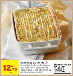 Intermarché Brandade de morue offre