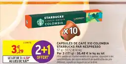 Intermarché Starbucks par nespresso capsules de café x10 colombia offre