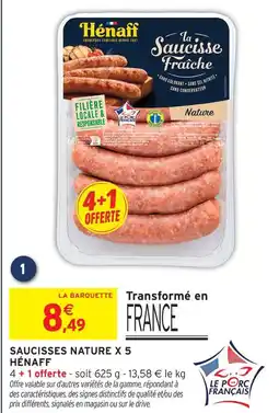 Intermarché Hénaff saucisses nature x 5 offre