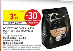 Intermarché Planteur des tropiques dosettes de café classic offre