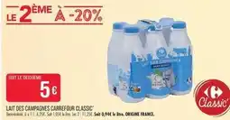 Match Carrefour - lait des campagnes classic offre