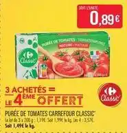 Match Carrefour - purée de tomates classic' offre