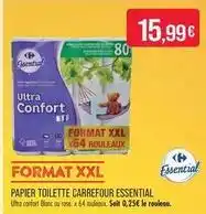 Match Carrefour - papier toilette essential offre