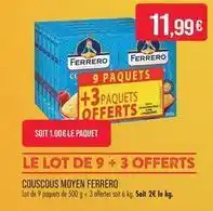 Match Ferrero rocher - couscous moyen offre