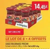 Match Panzani - sauce bolognaise offre