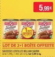 Match William saurin - saucisses lentilles offre