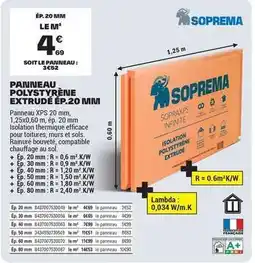Brico Dépôt Soprema - pannieau polystyrène extrudé ep.20 offre
