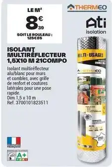 Brico Dépôt Dim - isolant multifrefecteur 1,5x10 m 21 compo offre