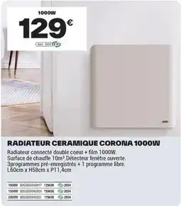 Brico Dépôt Corona - radiateur ceramique coronia 1000w offre