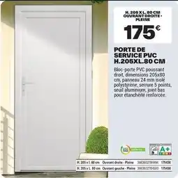 Brico Dépôt Seuil - porte de service h.205xl.80 cm offre