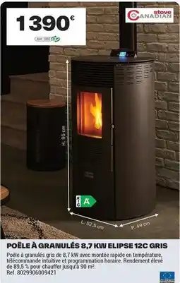 Brico Dépôt Poêle à grainules 8.7 kw offre
