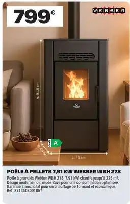 Brico Dépôt Poêle à pellets 7.91 kú webber wbh 278 offre