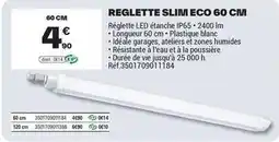 Brico Dépôt Reglette slim eco 60 cm offre