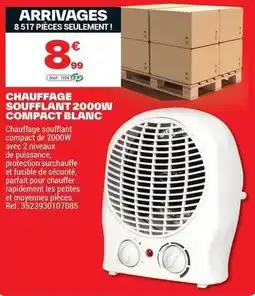 Brico Dépôt Chauffage soufflant 2000w blanc offre
