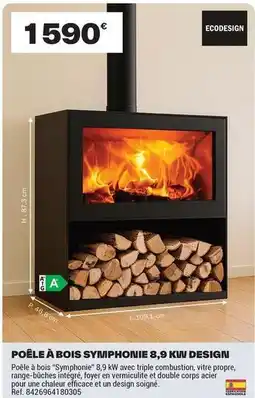 Brico Dépôt Poêle à bois syliphonie 8,9 kw design offre