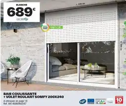 Brico Dépôt Somfy - baie coulissante + volet roulant somify 200x240 offre