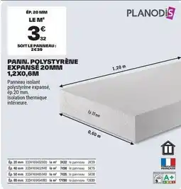 Brico Dépôt Planodis - panini polystyrène expansé 20mm 1,2x0.6iu offre