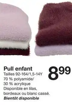 Zeeman Pull enfant offre