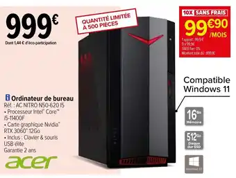 Carrefour Ordinateur de bureau offre