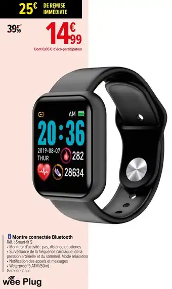 Carrefour Montre connectée bluetooth offre
