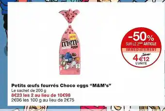 Monoprix Petits Oeufs Fourrés Choco Eggs offre