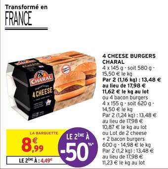 Intermarché Hyper 4 Cheese burgers charal offre
