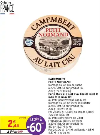Intermarché Hyper Camembert petit normand offre