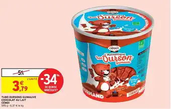 Intermarché Hyper Tubo oursons guimauve chocolat au lait cémoi offre