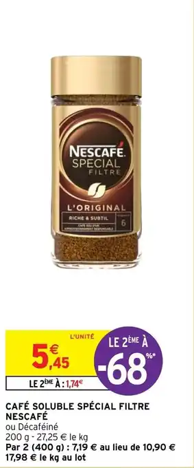 Intermarché Hyper Café soluble spécial filtre nescafé offre