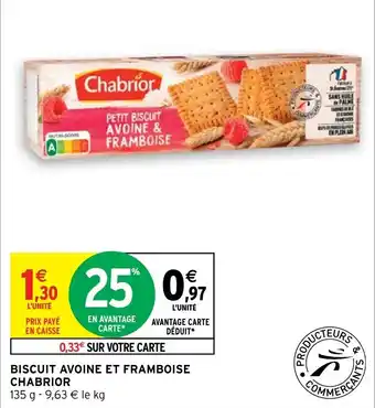 Biscuit avoine et framboise chabrior