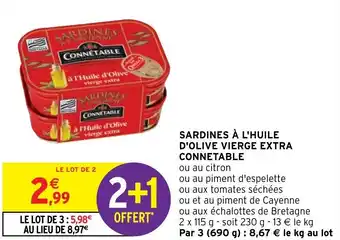 Intermarché Hyper Sardines à l'huile d'olive vierge extra connetable offre