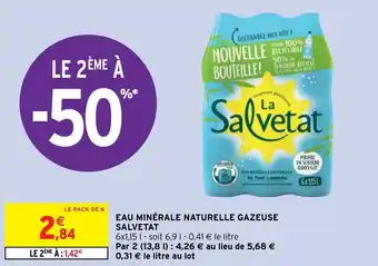 Intermarché Hyper Eau minérale naturelle gazeuse salvetat offre