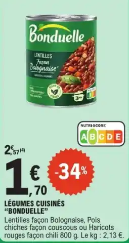 E.Leclerc Bonduelle Lentilles façon Bolognaise offre