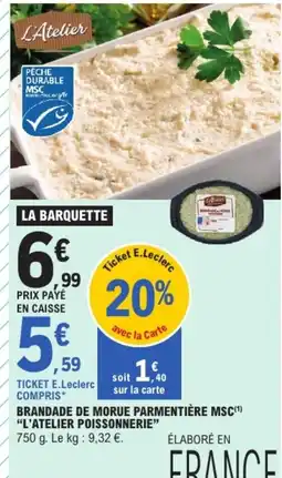 E.Leclerc L'Atelier Brandade de morue parmentière offre
