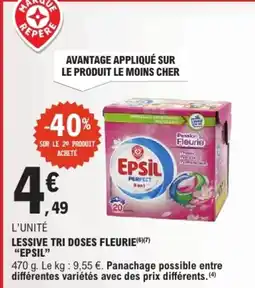 E.Leclerc EPSIL Lessive tri doses fleurie offre