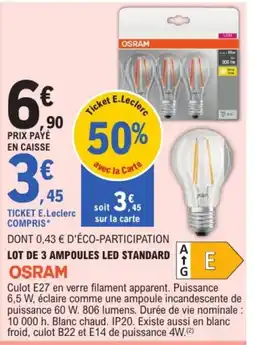 E.Leclerc OSRAM Ampoules LED Standard offre