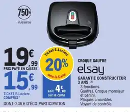 E.Leclerc elsay Croque Gaufre offre