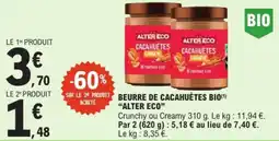E.Leclerc ALTER ECO BEURRE DE CACAHUÈTES BIO offre