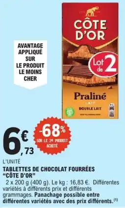 E.Leclerc CÔTE D'OR Praliné Lait Double Lait offre