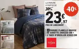 E.Leclerc Tisiaia parure housse de couette 2 taies d'oreiller offre