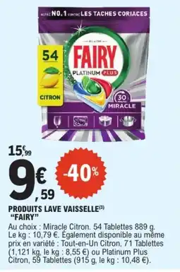 E.Leclerc FAIRY Lave vaisselle offre